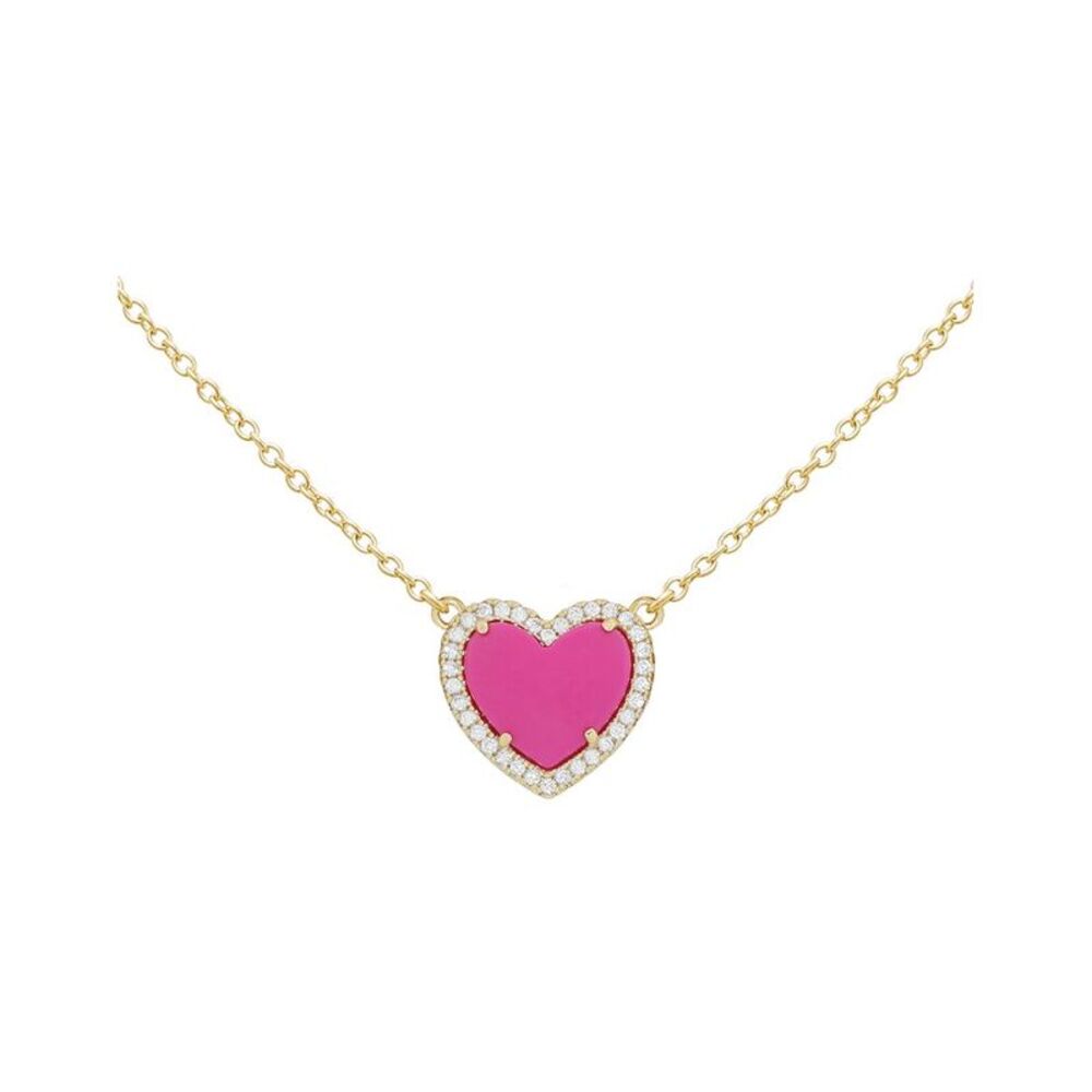 Jankuo Heart 14K Plated Cz Pendant Necklace